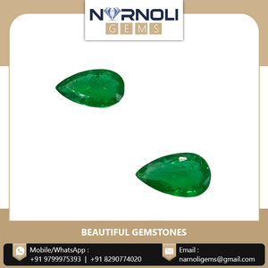Pareja de Gemas Sueltas de Esmeralda Verde Natural con Corte de Pera, Cristales de Berilo Facetados para Monturas de Pendientes Personalizadas - Product Image 2