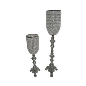 Candelabro de Metal Decorativo con Cristales de Diamante, Decoración Navideña, Acabado Antiguo, Portavelas de Pilar, Gran Venta - Product Image 1