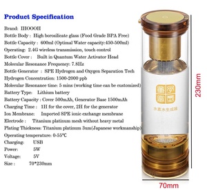 MRETOH Lượng Tử Di Động Chai Nước Phân Tử Hydrogen Nước Giàu Cup SPE PEM Công Nghệ Hydrogen Oxy Tách Công Nghệ OEM Nhật Bản Thương Hiệu - Product Image 3