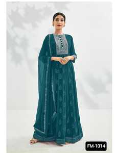 ชุดเดรส Anarkali ปักลายสำหรับผู้หญิงชุดปาร์ตี้สไตล์ปากีสถานดีไซน์เนอร์ชุดเดรสปักสำหรับงานปาร์ตี้ - Product Image 4