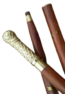 CALVIN MANGO DE LATÓN MACIZO HANDICRAFT CON STYSH WALKING STICK DE MADERA para HOMBRES Y MUJERES CHWKS36204 - Product Image 5