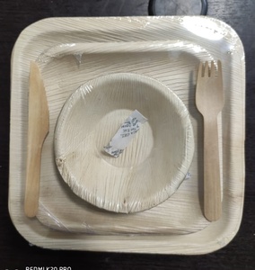 100% assiettes et bols écologiques jetables en feuilles de palmier Areca naturelles et biologiques Type de plat à motif de plantes gravées durables - Product Image 5