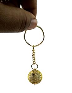 Haute qualité cristaux de pierre naturelle arc-en-ciel pierre de lune fil enroulé porte-clés personnalisé rond pierre précieuse cristal porte-clés grossiste - Product Image 1