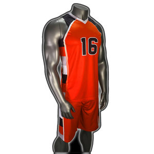 Conjunto Deportivo de Baloncesto Transpirable para Hombre, Camiseta con Cuello en V y Pantalones Cortos en Rojo, Talla Grande - Product Image 2