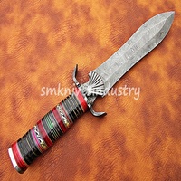 Couteau de chasse artisanal en acier Damas, incroyablement beau, avec étui en cuir (OEM), lame de 8 pouces, garantie de 3 ans (smk1385)