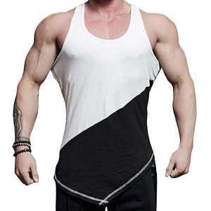 Men's Casual Gym Running Sports Fitness Tank Top Solid Color Polyester <b>Vest</b> Breathable Feature Logo Print Knitted <b>Stringer</b> <b>Vest</b> - Product Image 1
