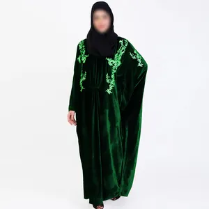 Hot Sale Arabic Wholesale Custom Velvet Abaya Top For Ladies 2024 Plus Size Arabic Islamic Long Dress Clothing