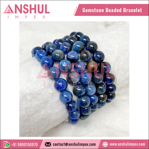 Direct Factory Sale Premium Quality Best Selling Blue Color Healing Kyanite Quartz Round <b>Gemstone</b> Hand Beaded <b>Bracelet</b> - Product Image 3