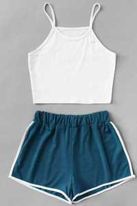 Soutien-gorge et short sexy pour femme, nouveau, logo personnalisé, bretelles fines, ensemble de sport pour adolescent, collection du Bangladesh, vente en gros, 2 pièces, - Product Image 6