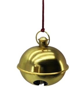 METAL <b>LARGE</b> IRON GOLDEN JINGLE BELL BEST QUALITY CHRISTMAS HANGING <b>ORNAMENT</b> DESIGNER CHRISTMAS BALL - Product Image 1
