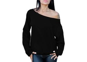 Sudadera con Capucha Personalizada al por Mayor para Mujer, Otoño/Invierno, Manga Larga con Hombros Descubiertos, Informal, Holgada, de Forro Polar Transpirable - Product Image 3