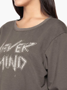 Sudadera con estampado gris para mujer, longitud corta, nuevos estilos de impresión, deportes al aire libre y ropa de fiesta, sudaderas, camisas de cuello redondo - Product Image 5