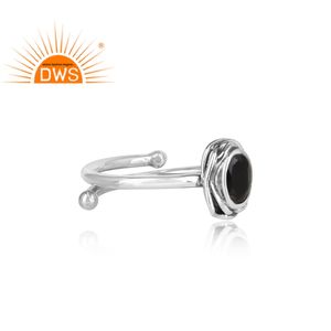 Bague ovale naturelle en pierre précieuse pour femmes, disponible en noir et en Onyx, argent Sterling, gros bijoux, offre spéciale - Product Image 3