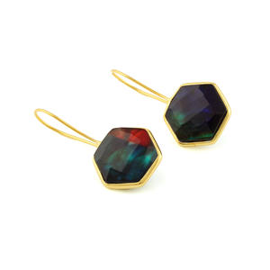 Nueva llegada S925 pendientes colgantes de plata fina chapado en oro amolita cuarzo piedra preciosa último regalo de aniversario para mujeres - Product Image 6