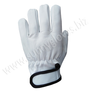 Driver Gloves Working Leather Gloves Safety Work Safety Golves Goat or Sheep Leather Sunny Safety White Comfortable Daily - Product Image 3