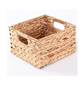 Paniers de jacinthe à eau carrés en pvc, plateau de rangement de jacinthe tissés naturels/panier de stockage en paille fait à la main du Vietnam - Product Image 1