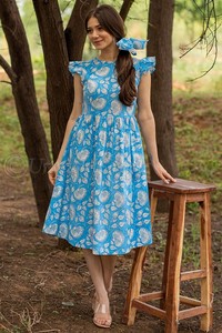 ชุดเดรสทูนิคสไตล์โบโฮสำหรับผู้หญิง,ชุดเดรสชายหาดเอวสูงพิมพ์ลายดอกไม้ชุดเดรสทูนิคตัวหลวมสไตล์โบโฮสำหรับฤดูร้อน - Product Image 3