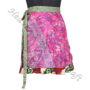 Mini jupe portefeuille réversible multicolore, vêtement pour femmes, tendance - Product Image 1