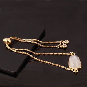 Bracelet créatif en pierre de lune bleu à facettes, nouveau, pierre de lune naturelle, arc-en-ciel, bracelet réglable or/argent personnalisé, pierre précieuse - Product Image 6