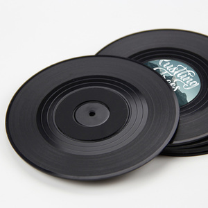 Sous-verres personnalisés créatifs en vinyle noir rétro vintage <span class=keywords><strong>pour</strong></span> décoration intérieure, sous-verres <span class=keywords><strong>pour</strong></span> <span class=keywords><strong>CD</strong></span>, tapis, sous-verres <span class=keywords><strong>pour</strong></span> tasses - Product Image 4
