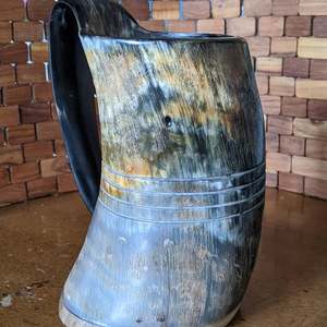 NOORBABA INTERNATIONAL's Handcrafted 100% Natural Ox Horn Viking Drinking Mug Pulido Animal Style Craft Product - Product Image 1