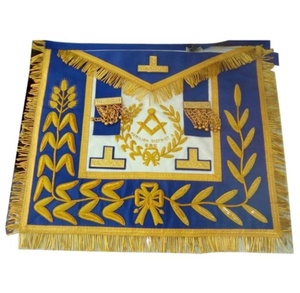 Tablier de maître maçon de grande loge brodé à la main en lingot d'or personnalisable conception 3D insignes de logo aimant insignes maçonniques - Product Image 2