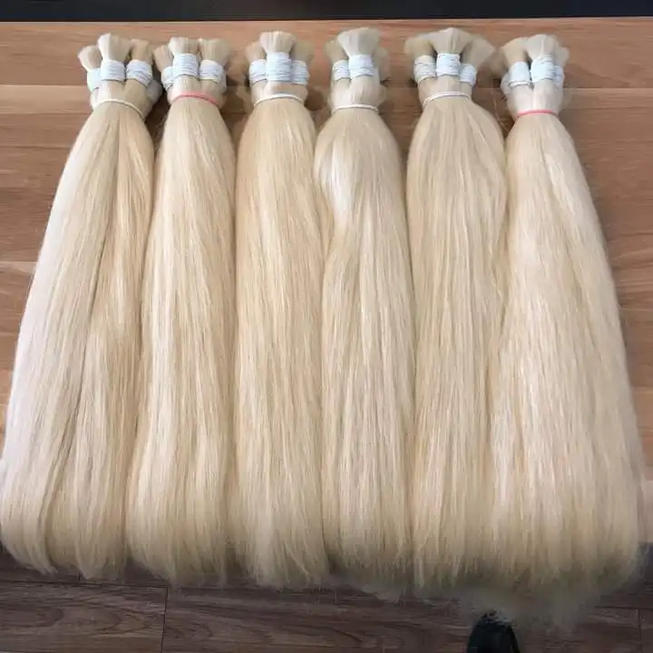 Wholesale 613 Cuticle Aligned Virgin Hair, Blonde Raw And Unprocessed Vietnamese Temple Hair Bulks