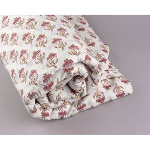 Rosewood and Sea Pink Olive Green Block Print Fabric Running Sewing Fabric Scarves Decorative Fabric - Product Image 3