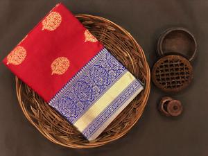 Banarasi Silks Saree สีดำ Banarasi ผ้าไหมบริสุทธิ์สารี - Product Image 3