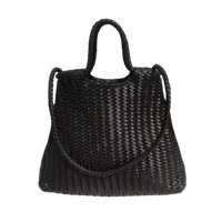 Bolsos de cuero entrelazado de lujo para mujer, bolso de mano de cuero trenzado hecho a mano