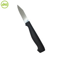 Goede grip gekarteld lemmet roestvrijstalen mes 3'' schilmesje zilver gepolijst hard plastic handvat ambidextrous multifunctioneel