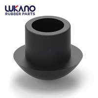 5 pièces, plug rond noir en forme champignon, personnalisé, 1 pouce, trous en caoutchouc