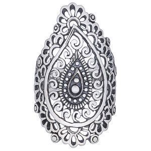 Bague en argent Sterling bohème, vente en gros, fabricant de bijoux, dentelle fleurie, issu de thaïlande, Bali, - Product Image 2