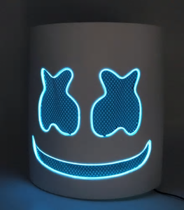 Máscara de Malvavisco Luminosa, Máscara de DJ para Fiestas, Disfraz de Malvavisco, Máscara de Látex para Halloween - Product Image 3