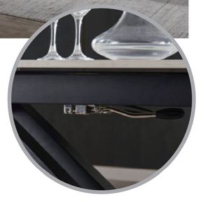 Mesa de centro negra moderna de elevación rectangular con Base de metal de piedra sinterizada ligera plegable para muebles de sala de estar - Product Image 6