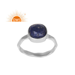925 argent Sterling fin naturel Lapis Lazuli pierres précieuses bague empilable pour femmes bijoux pour femmes cadeau pour elle - Product Image 1