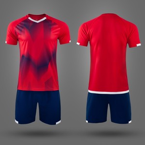 Ensemble de maillots de football sublimés personnalisés pour hommes, manches courtes, anti-transpiration, uniforme de football bleu et blanc, numéro d'équipe 10, coupe athlétique - Product Image 2