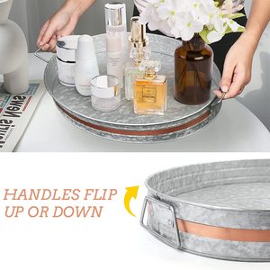 Stylish Grey Oval Galvanized Food Serving <b>Tray</b> in Sleek Design Perfect Home <b>Kitchen</b> Hotel Dessert Serving Elegant Display Piece - Product Image 3