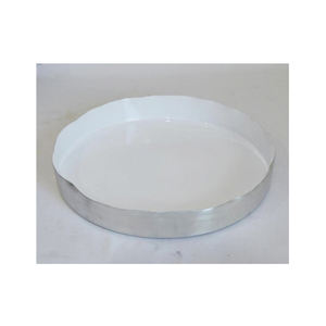 Fantaisie moderne luxe Vantage Premium Design Unique aluminium poli émail blanc plateau rond pour la décoration de la maison et l'utilisation de la cuisine - Product Image 1