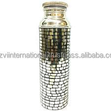 Nouvelles bouteilles d'eau en cuivre imprimé Prix raisonnable Bouteilles d'eau peintes en cuivre pur Fabrication indienne - Product Image 6