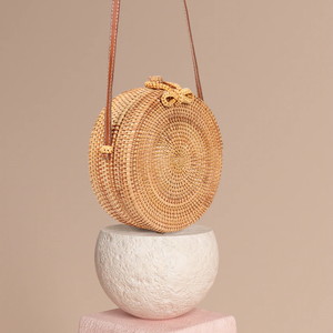 High-End <b>Women's</b> Round Natural Rattan Handbag Unique Design <b>for</b> Wholesale - Product Image 1