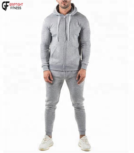 Conjunto de chándal de 2 piezas para hombre, chándal informal con cremallera completa, sudadera con capucha de bloque de color, trajes para correr - Product Image 1