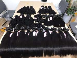 Fabricant du groupe APO, extensions de cheveux vierges Remy, trame de cheveux raides en os teint par vague bouclée - Product Image 4