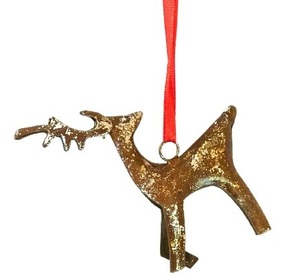 METAL GOLD and BROWN RENDIAR CHRISTMAS DECORATION HANGING ORNAMENT HIGH QUALITY CHRISTMAS <b>TREE</b> DECORATION - Product Image 1