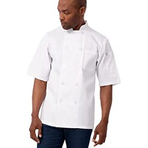 Uniforme de chef con botones para hotel, abrigo de chef de media manga - Product Image 4