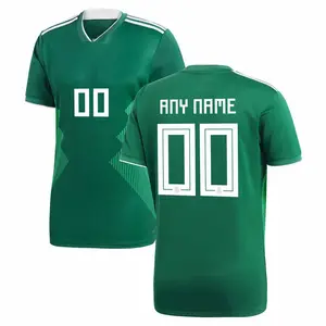 高品质定制足球球衣空白绿色新款足球套装儿童足球球衣DHL男子升华澳大利亚定量