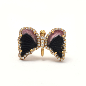 Anillo de Plata de Ley 925 con gema de turmalina, anillo de turmalina negra hecho a mano - Product Image 1