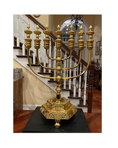 Soporte de aluminio para velas Menorah, cartón de Navidad, cantidad clásica, soporte de vela, decoración de iluminación del hogar, Color personalizado, Paypal - Product Image 1