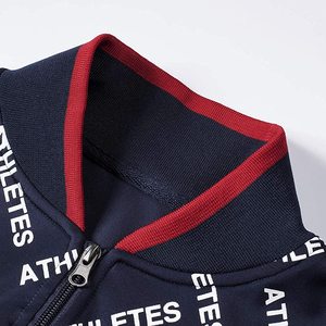 ชุดวอร์มสำหรับผู้ชาย,ชุดวอร์มขนาดใหญ่พิเศษ2ชิ้นมีซิปหลากสี - Product Image 4