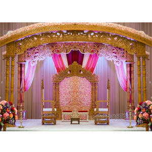 Mandap de Madera Tallada para Bodas Gujarati, Mandap de Madera de Aspecto Elegante para Bodas, Mandap de Madera de Doble Poste para Bodas, Decoración para Eventos en Australia - Product Image 1
